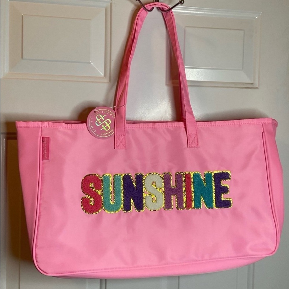 Simply Southern open beach bag tote Sunshine NWT